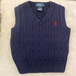 Ralph Lauren 2T sweater vest in navy w/red logo